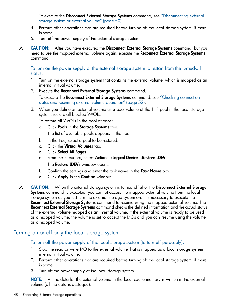 Turning on or off only the local storage system | HP XP P9500 Storage User Manual | Page 48 / 133