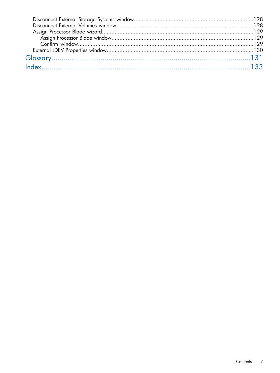 Glossary index | HP XP P9500 Storage User Manual | Page 7 / 133
