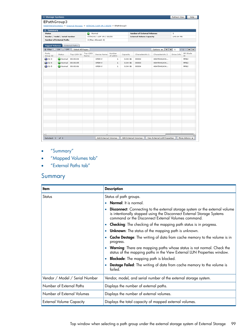 Summary | HP XP P9500 Storage User Manual | Page 99 / 133