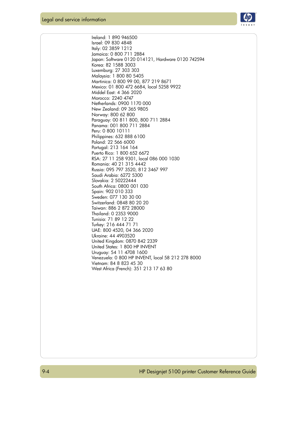HP Designjet 5100 Printer series User Manual | Page 112 / 123