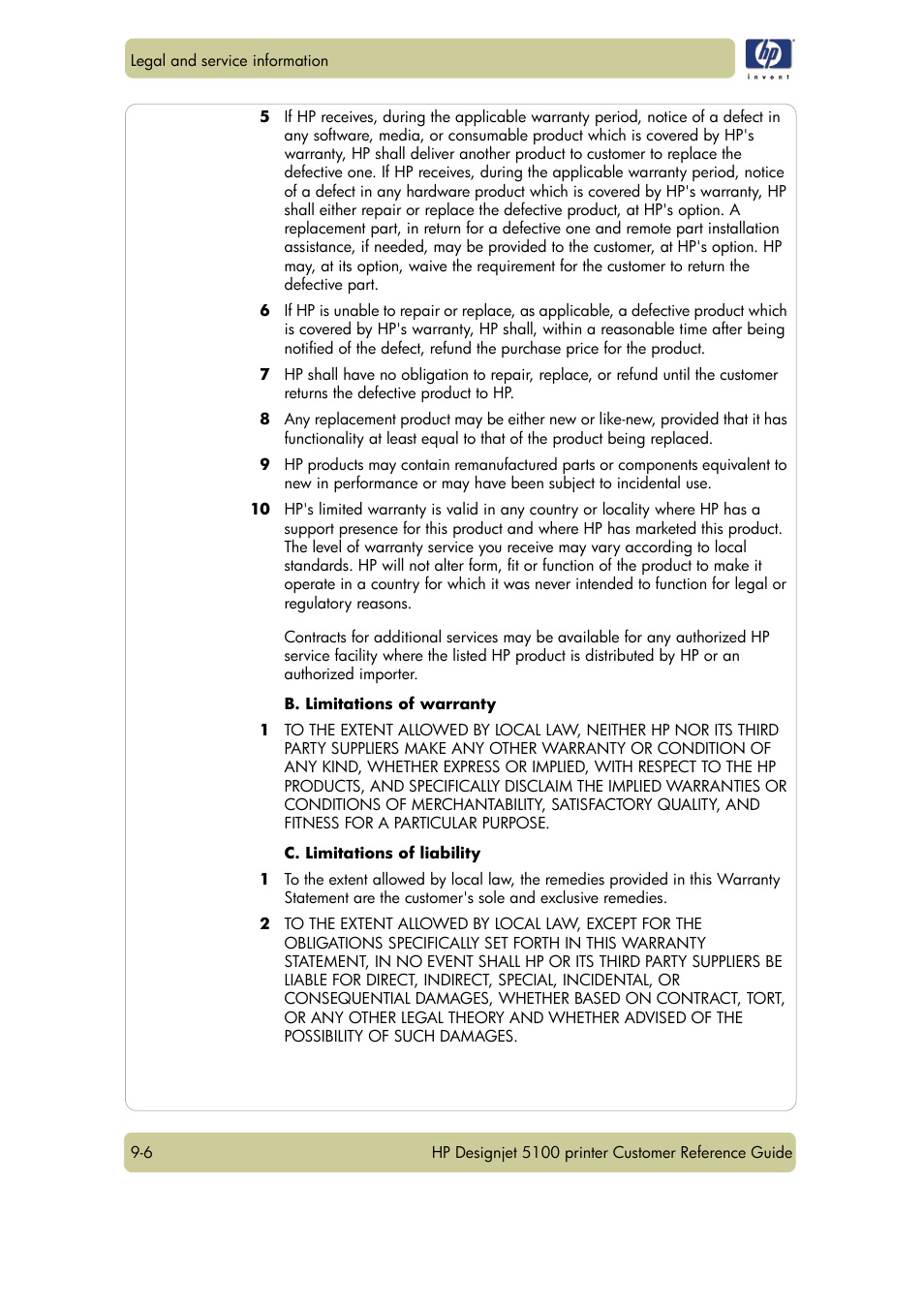 HP Designjet 5100 Printer series User Manual | Page 114 / 123