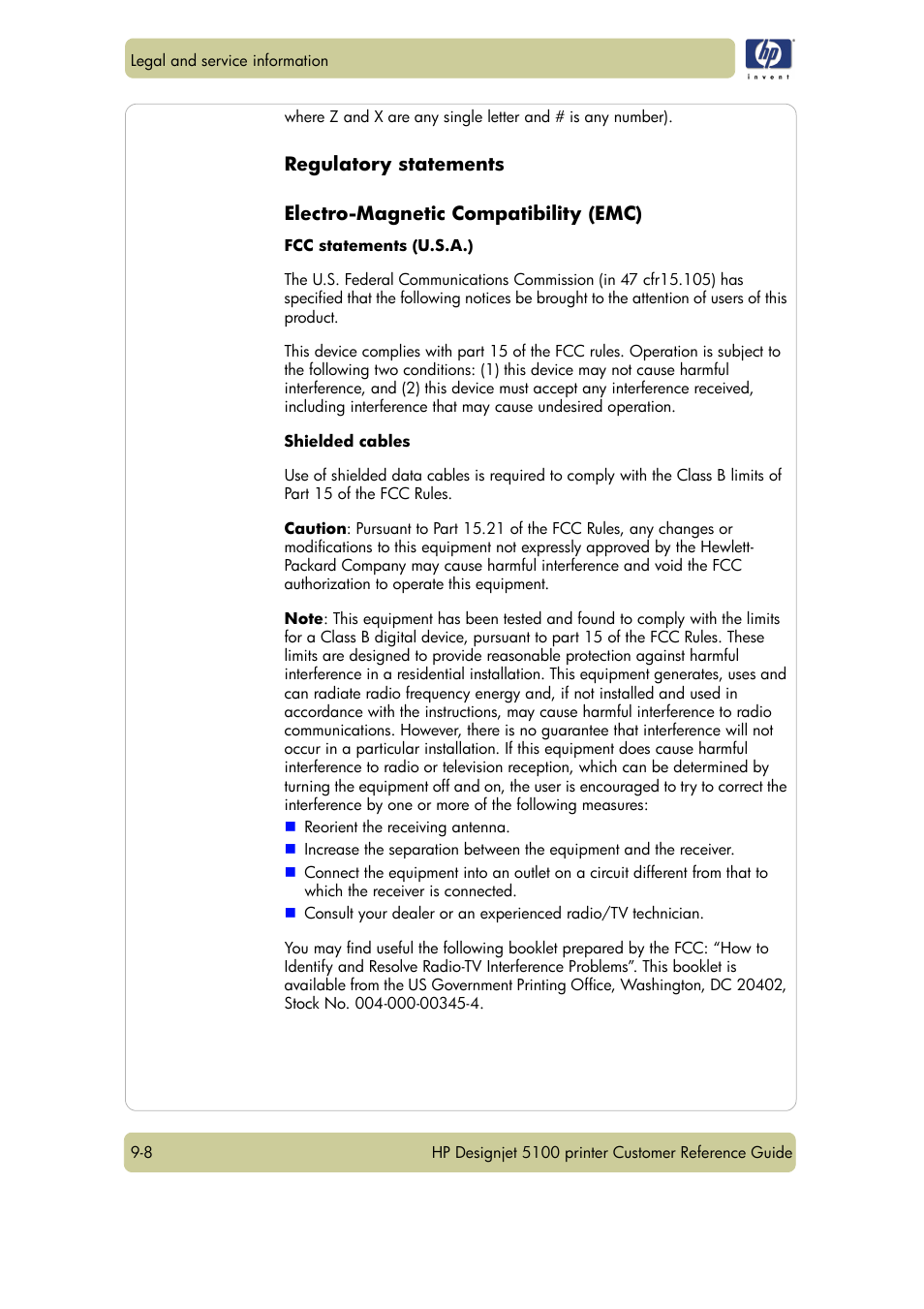 HP Designjet 5100 Printer series User Manual | Page 116 / 123