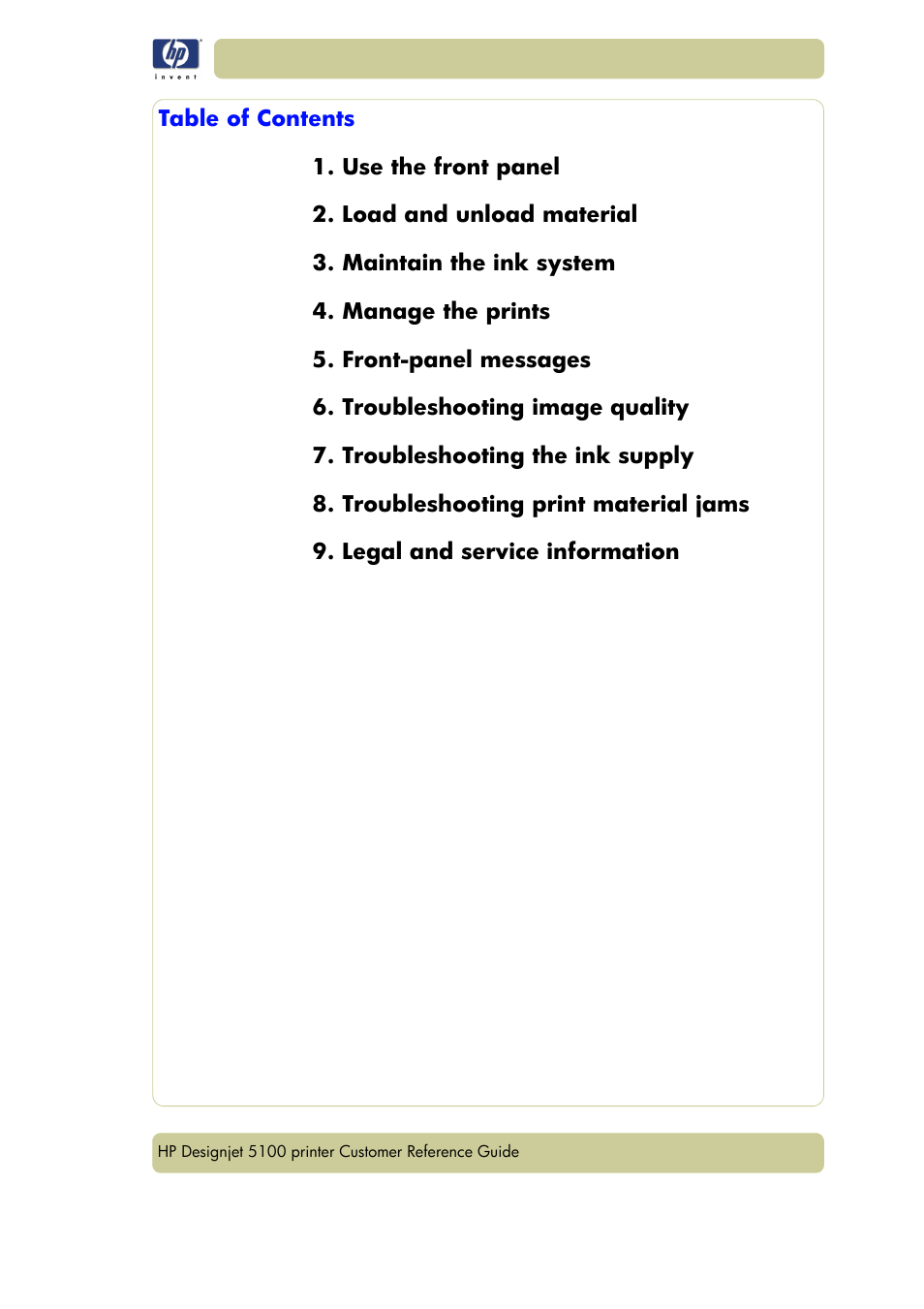 HP Designjet 5100 Printer series User Manual | Page 3 / 123