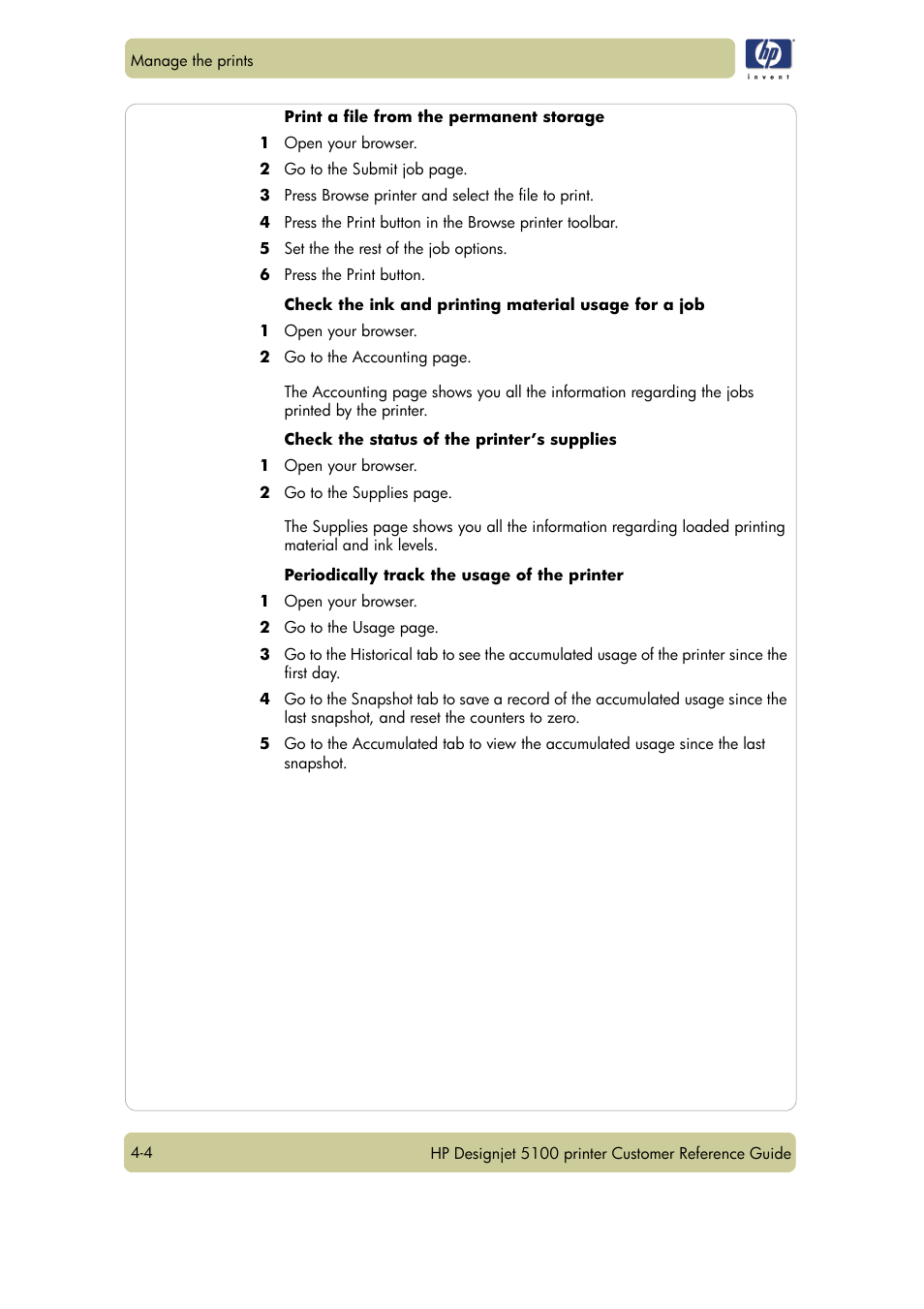HP Designjet 5100 Printer series User Manual | Page 62 / 123