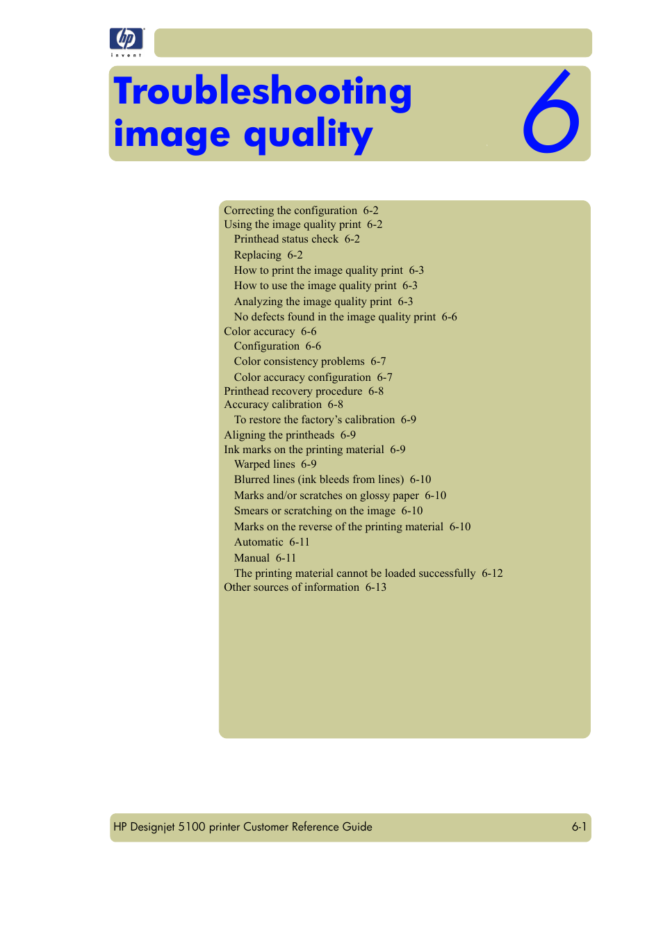 Troubleshooting image quality | HP Designjet 5100 Printer series User Manual | Page 83 / 123