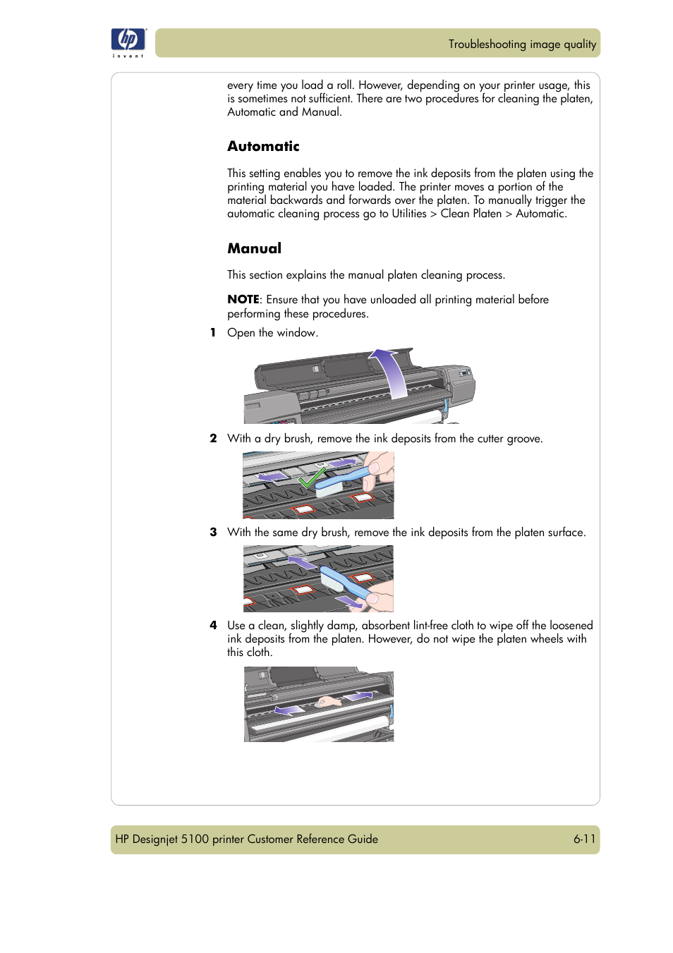 Automatic, Manual | HP Designjet 5100 Printer series User Manual | Page 93 / 123