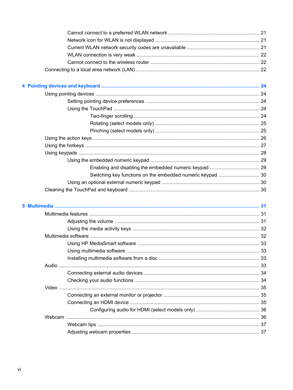 HP Pavilion dm3-2010us Entertainment Notebook PC User Manual | Page 6 / 95