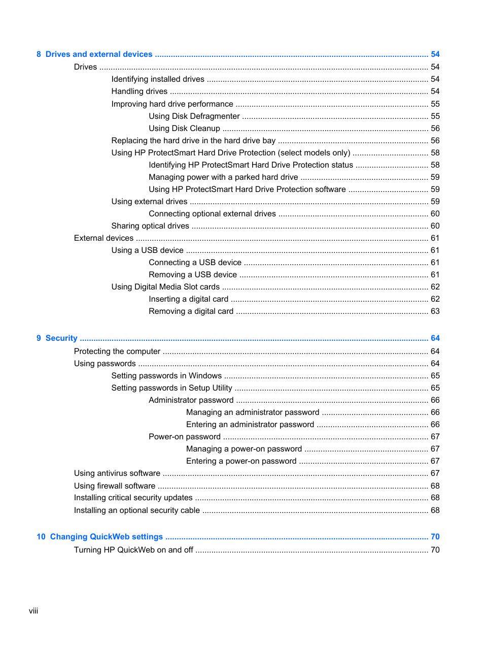 HP Pavilion dm3-2010us Entertainment Notebook PC User Manual | Page 8 / 95