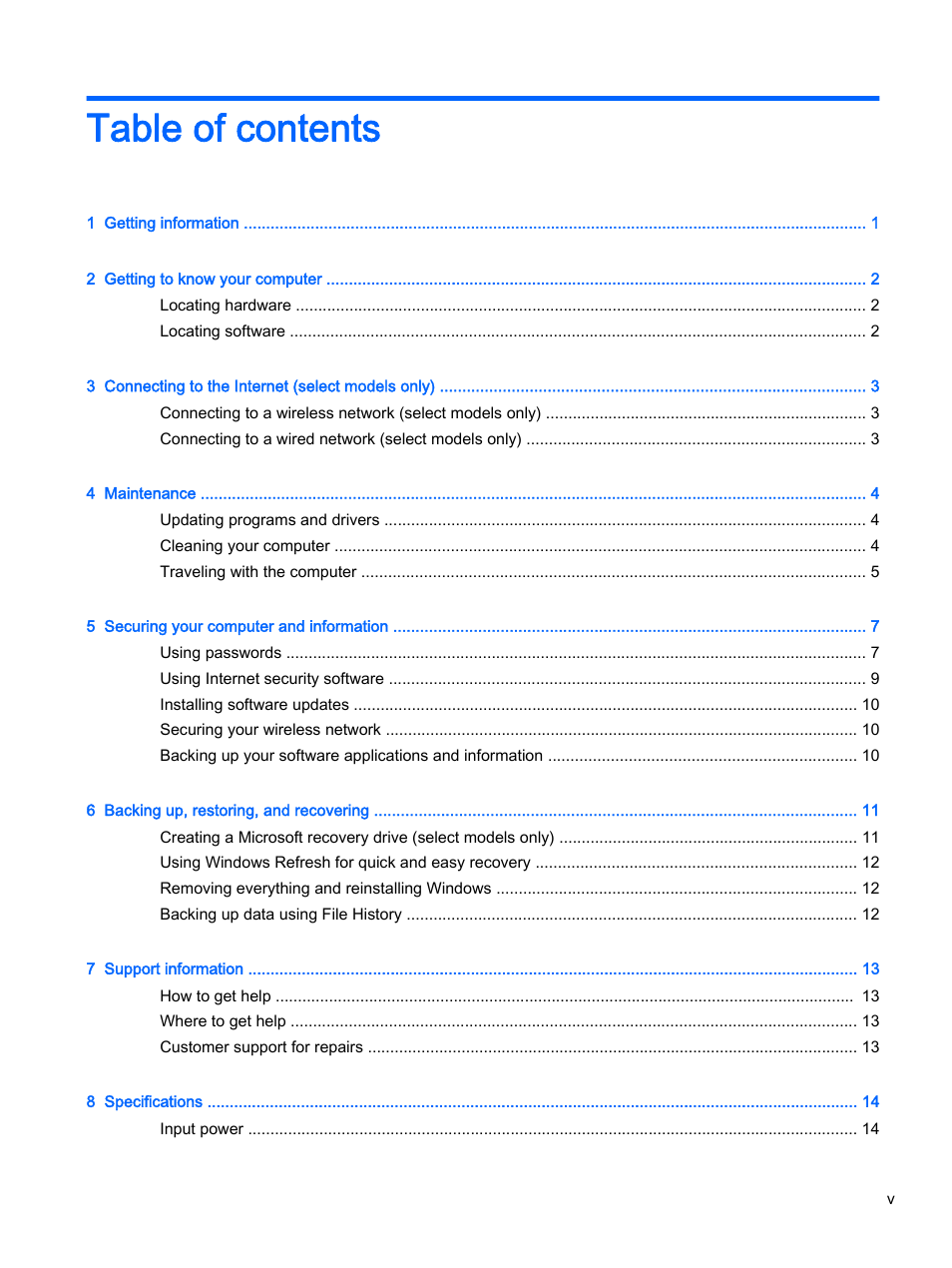 HP Classmate Notebook PC User Manual | Page 5 / 25
