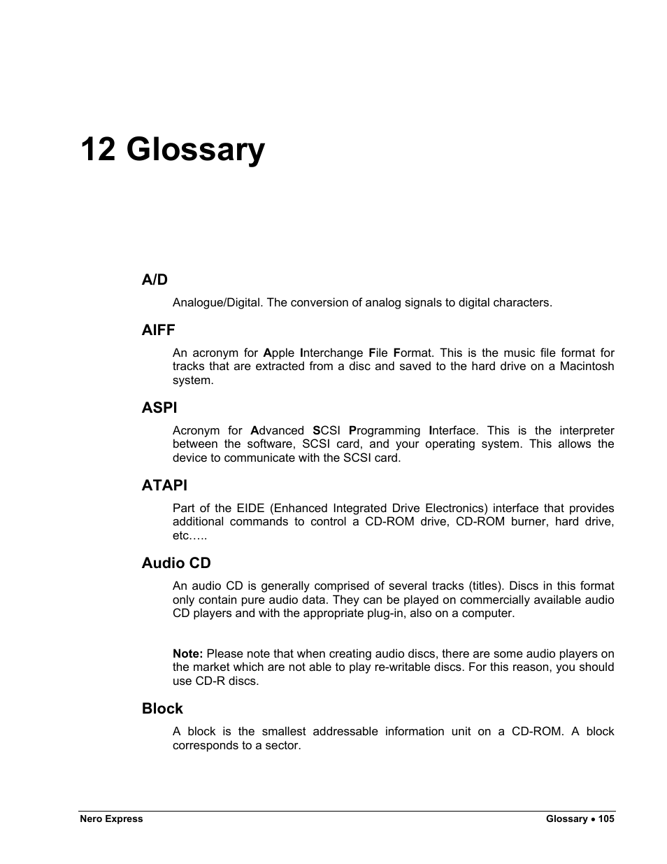 Glossary, 12 glossary | HP CD52 External CD-Writer Series User Manual | Page 105 / 117
