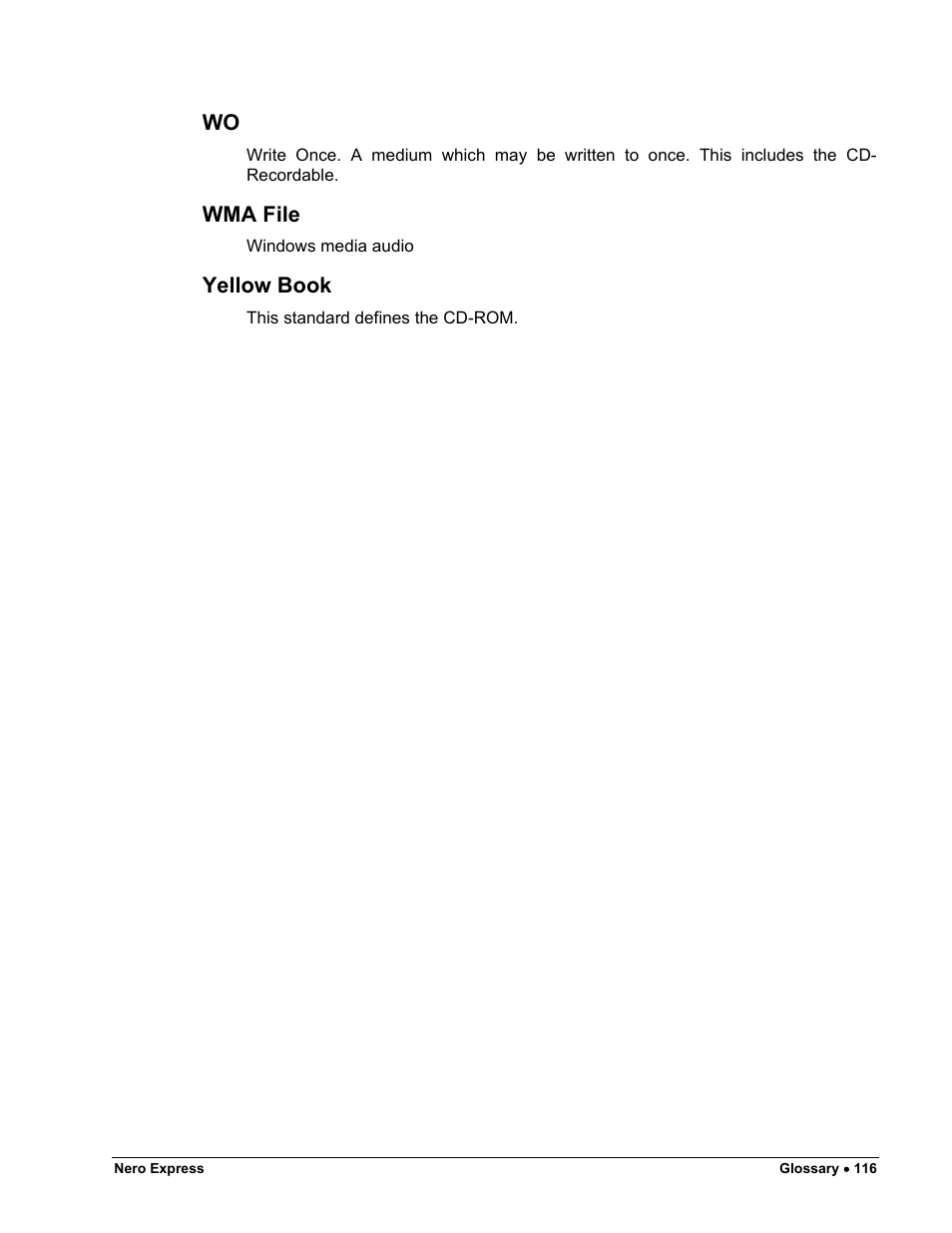 Wma file, Yellow book | HP CD52 External CD-Writer Series User Manual | Page 116 / 117