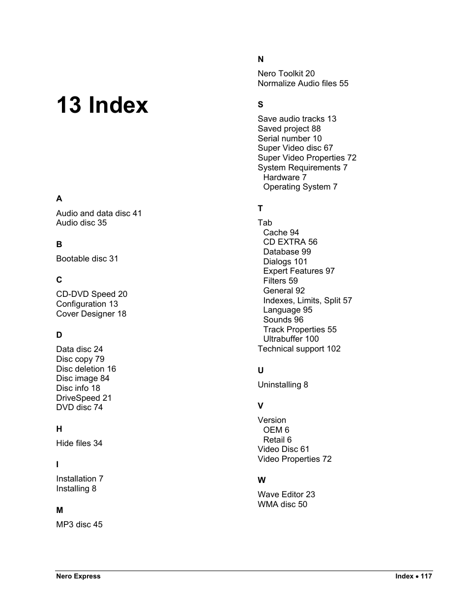 Index, 13 index | HP CD52 External CD-Writer Series User Manual | Page 117 / 117