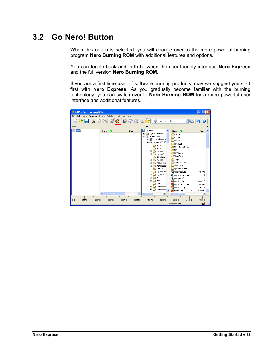 Go nero! button, 2 go nero! button | HP CD52 External CD-Writer Series User Manual | Page 12 / 117