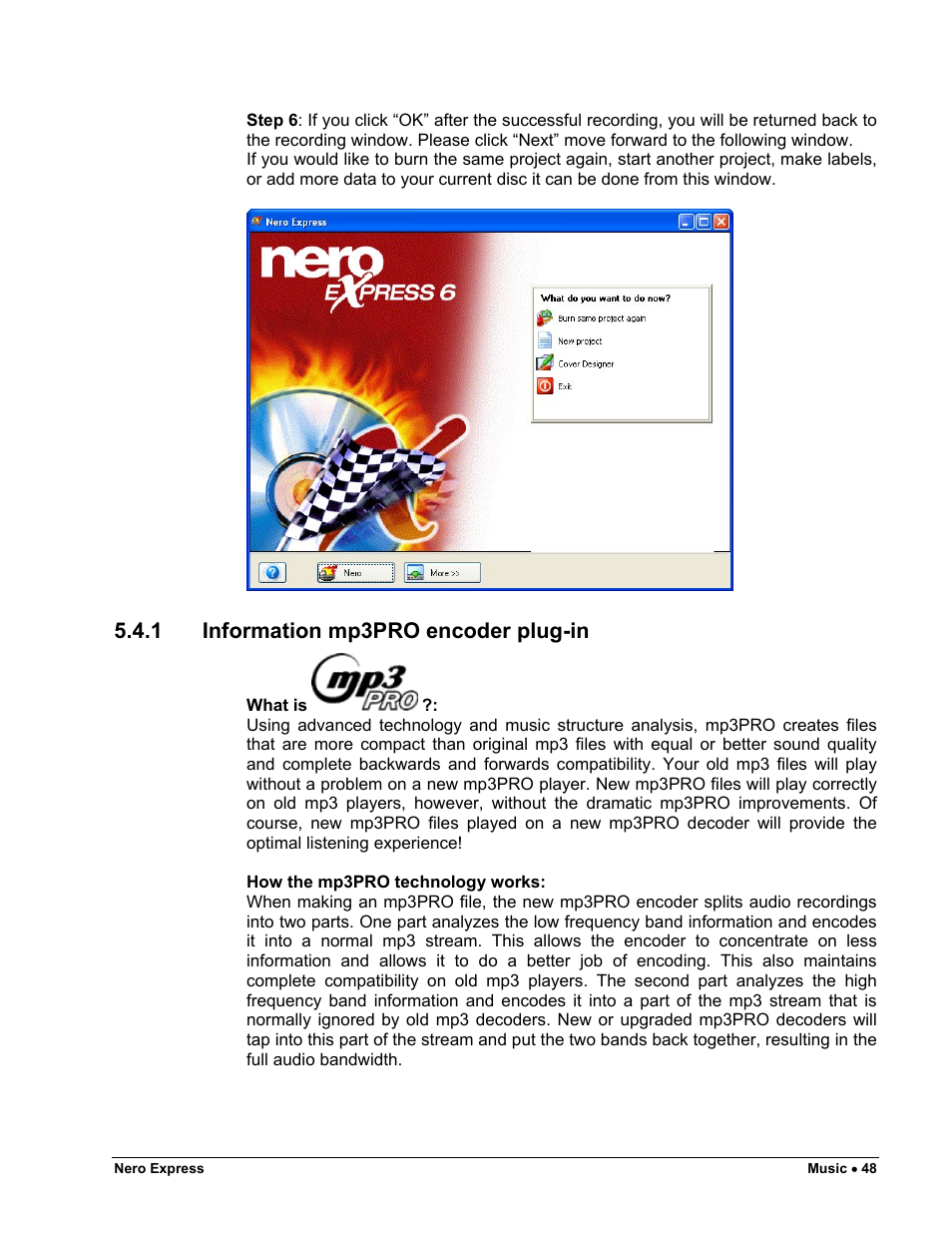 Information mp3pro encoder plug-in, 1 information mp3pro encoder plug-in | HP CD52 External CD-Writer Series User Manual | Page 48 / 117