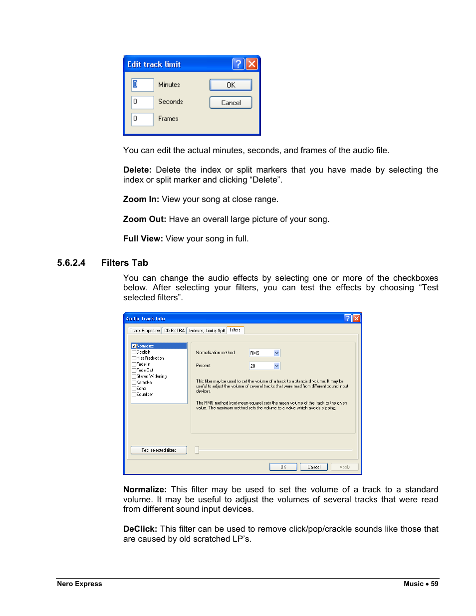 Filters tab | HP CD52 External CD-Writer Series User Manual | Page 59 / 117