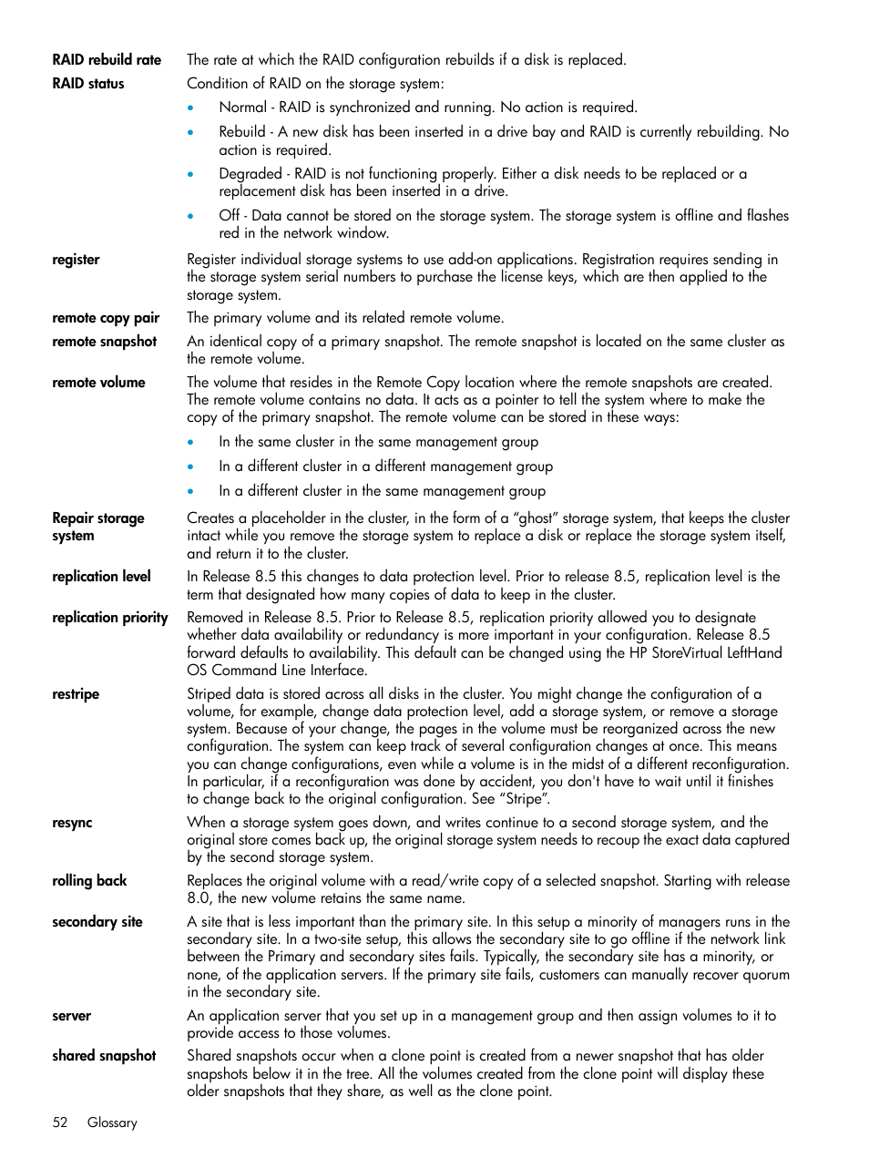 HP StoreVirtual 4000 Storage User Manual | Page 52 / 57