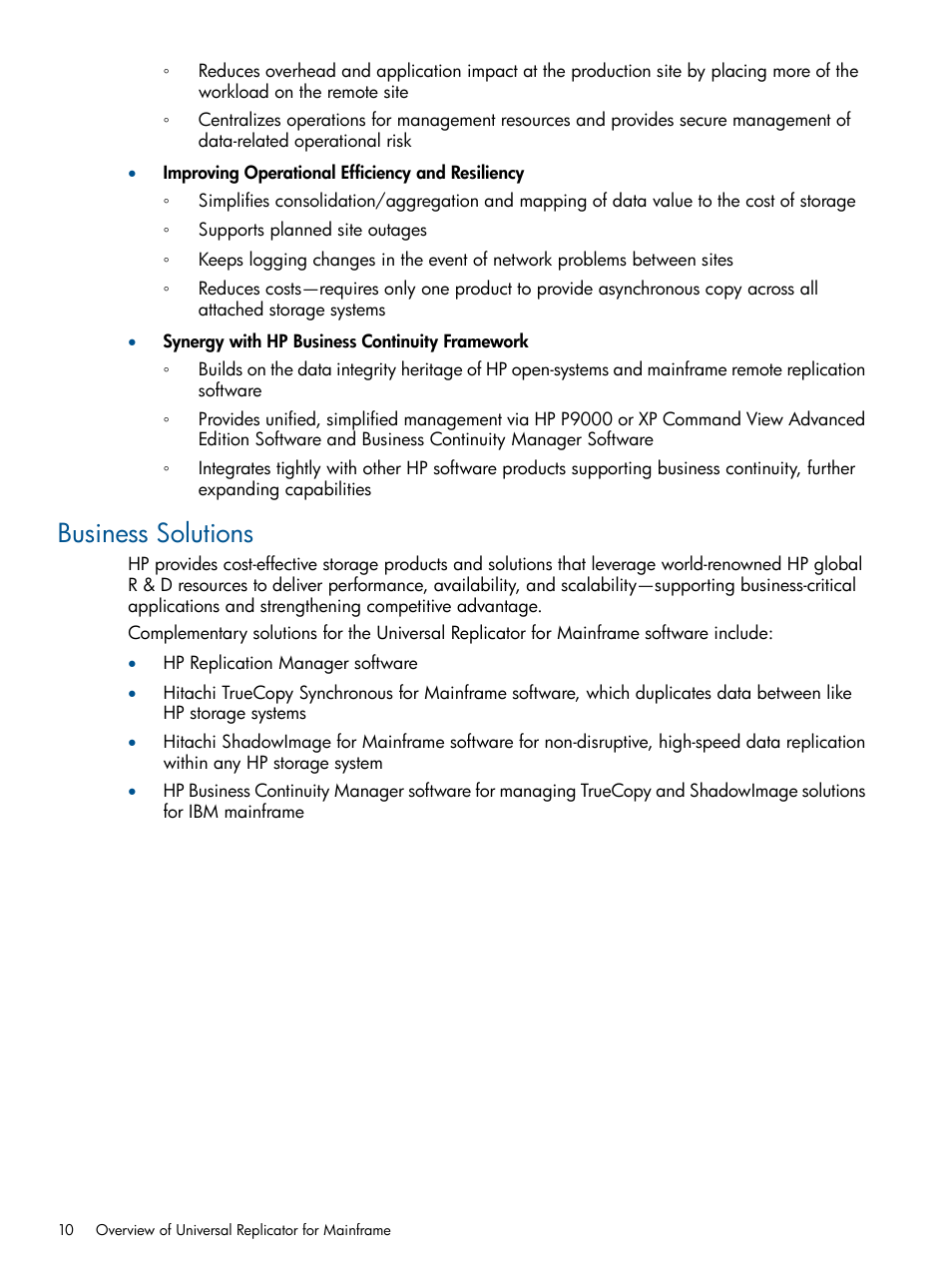 Business solutions | HP StorageWorks XP Remote Web Console Software User Manual | Page 10 / 244