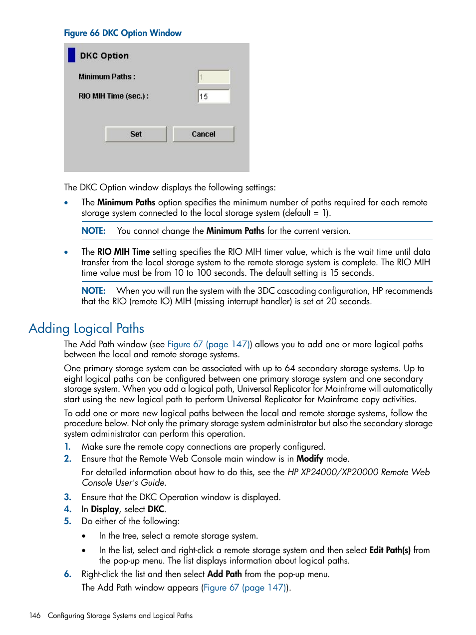 Adding logical paths | HP StorageWorks XP Remote Web Console Software User Manual | Page 146 / 244