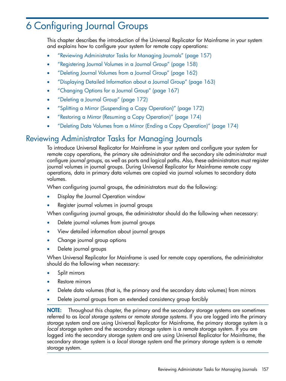 6 configuring journal groups | HP StorageWorks XP Remote Web Console Software User Manual | Page 157 / 244