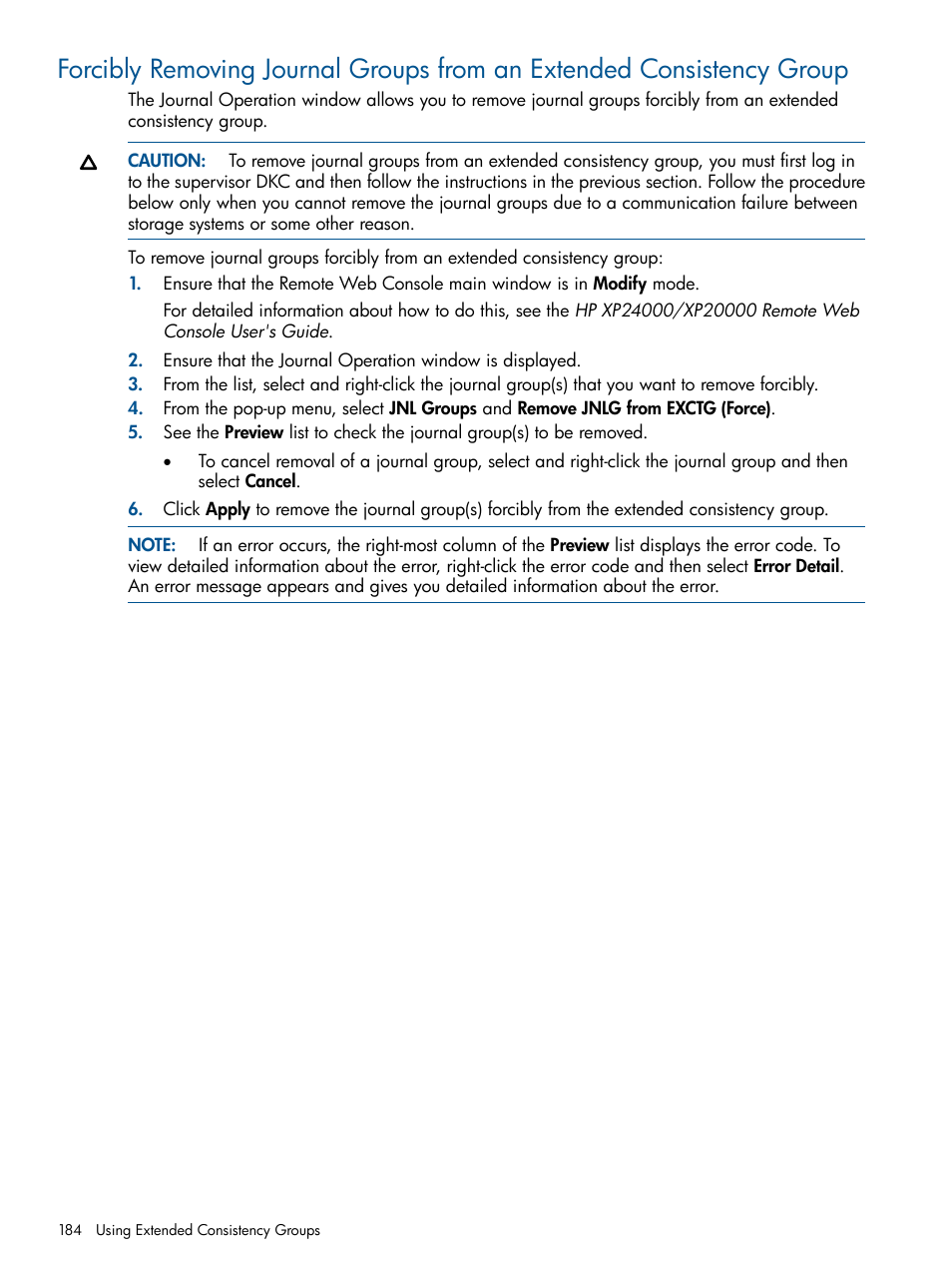 HP StorageWorks XP Remote Web Console Software User Manual | Page 184 / 244