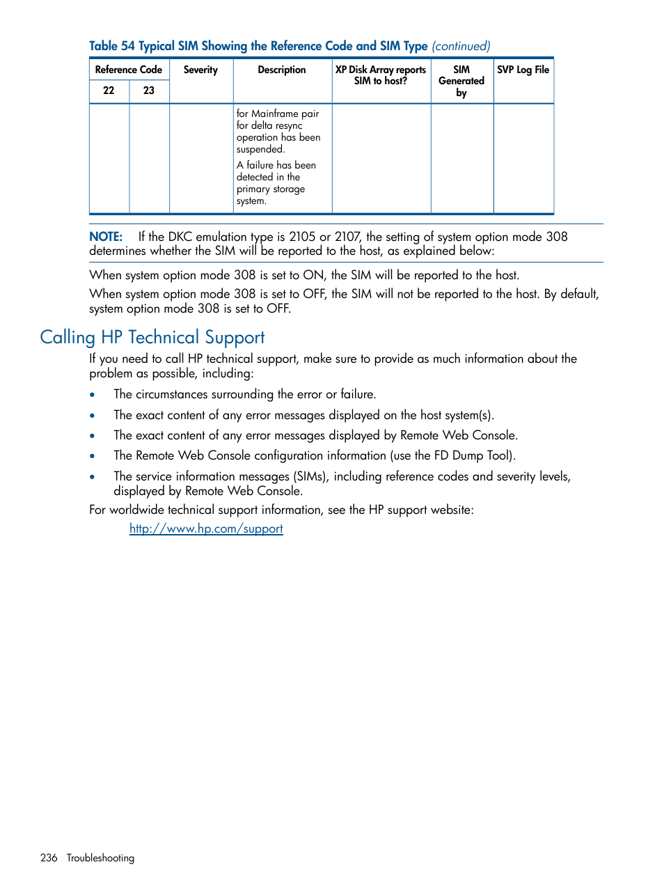 Calling hp technical support | HP StorageWorks XP Remote Web Console Software User Manual | Page 236 / 244