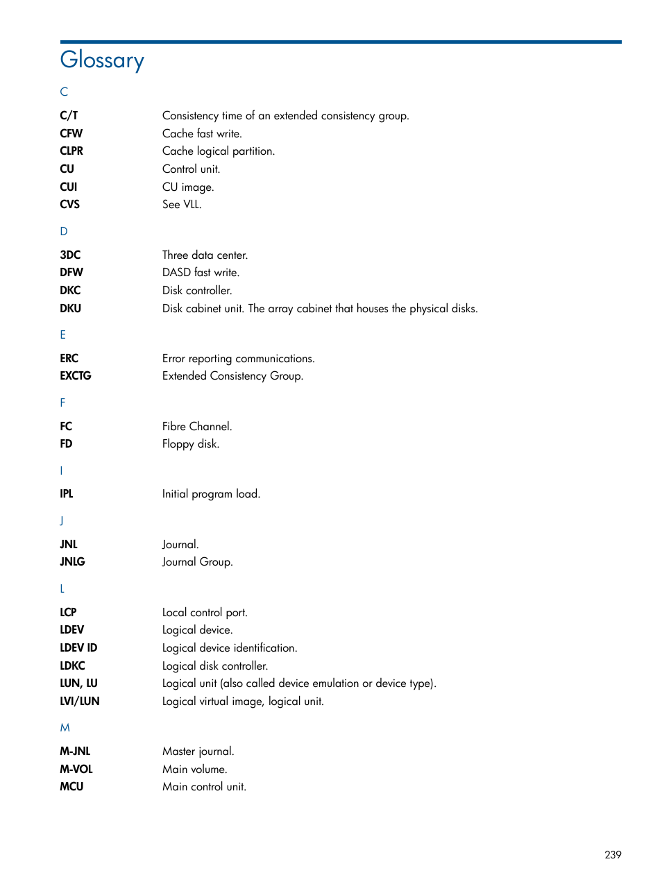 Glossary | HP StorageWorks XP Remote Web Console Software User Manual | Page 239 / 244