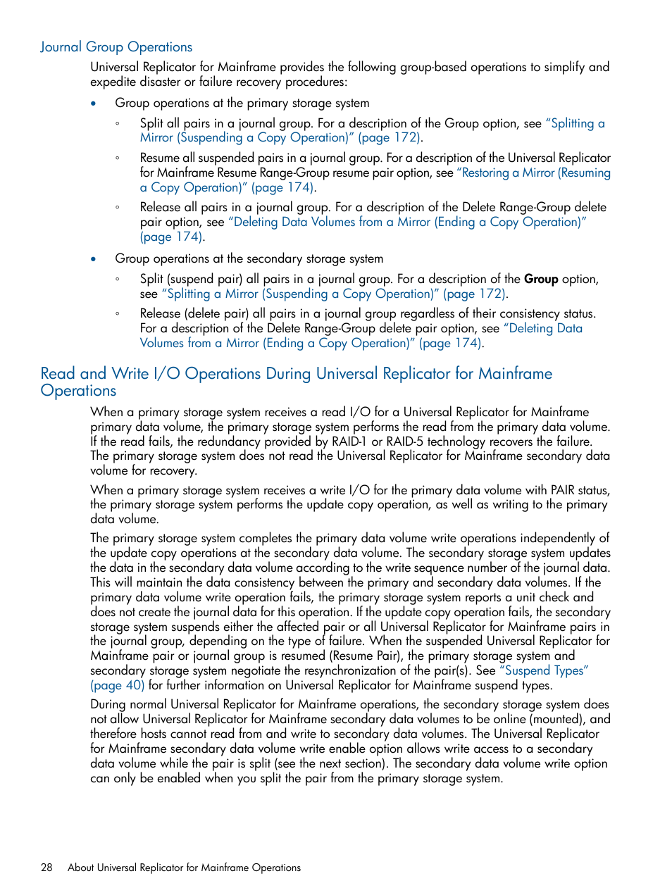 Journal group operations | HP StorageWorks XP Remote Web Console Software User Manual | Page 28 / 244