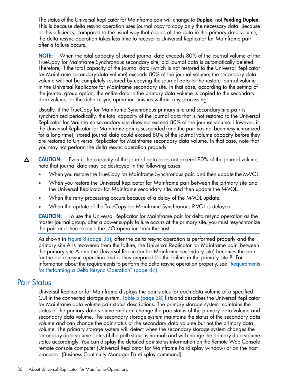 Pair status | HP StorageWorks XP Remote Web Console Software User Manual | Page 36 / 244