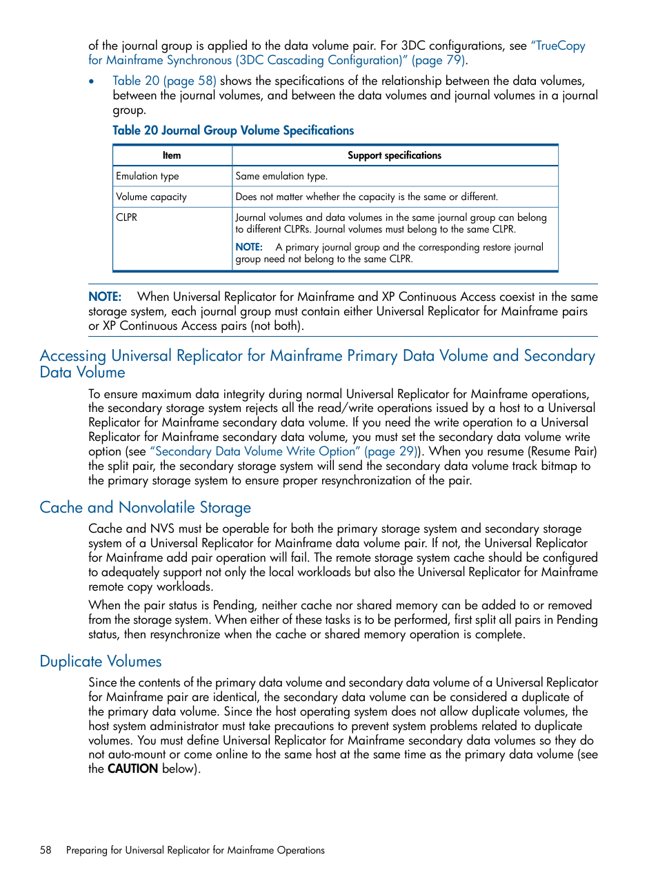 Cache and nonvolatile storage, Duplicate volumes | HP StorageWorks XP Remote Web Console Software User Manual | Page 58 / 244