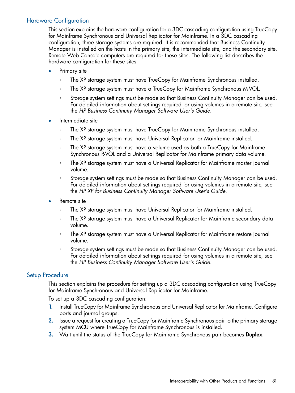 Hardware configuration, Setup procedure, Hardware configuration setup procedure | HP StorageWorks XP Remote Web Console Software User Manual | Page 81 / 244
