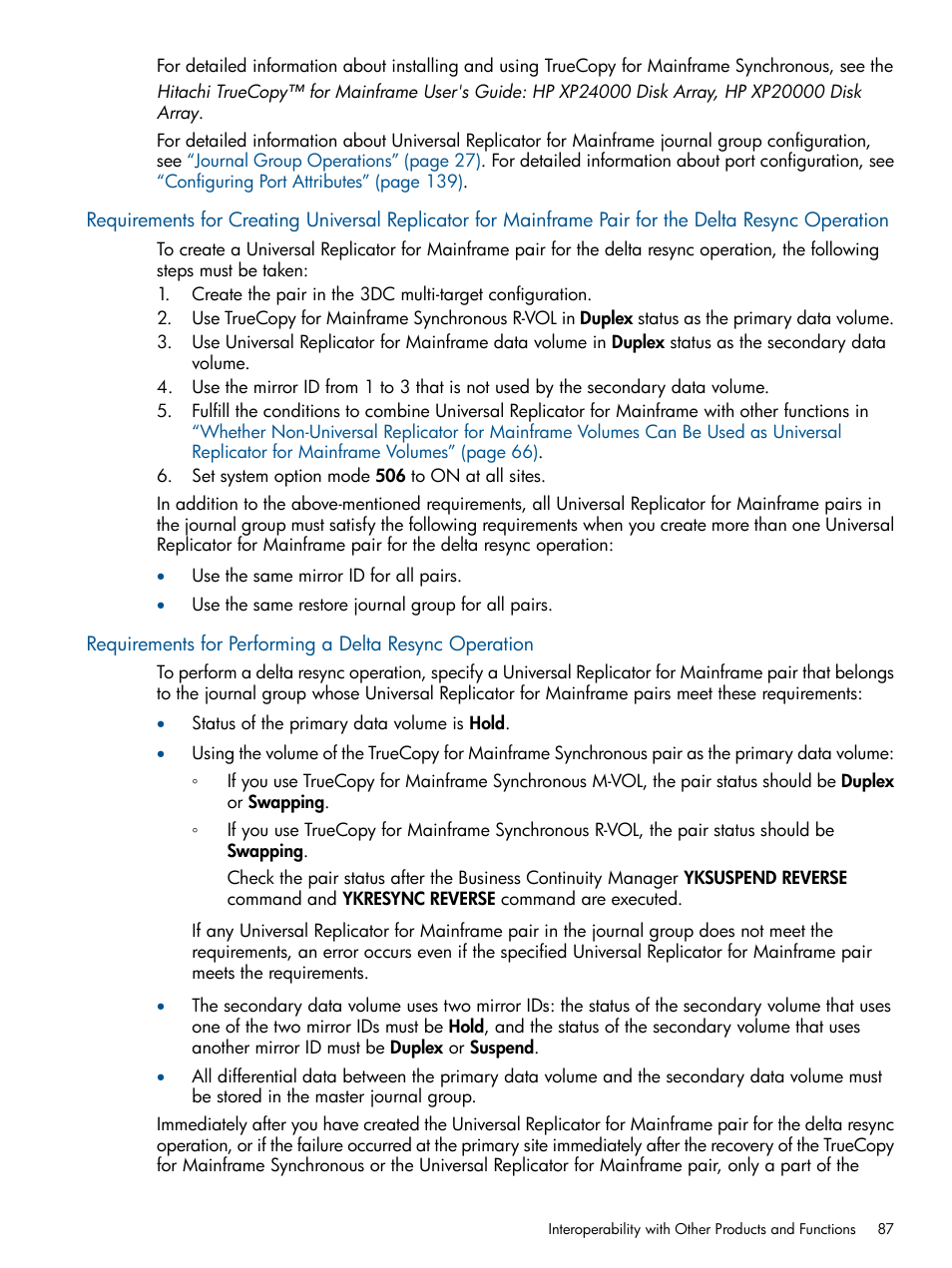 Requirements, Requirements for, Requirements for performing a | HP StorageWorks XP Remote Web Console Software User Manual | Page 87 / 244