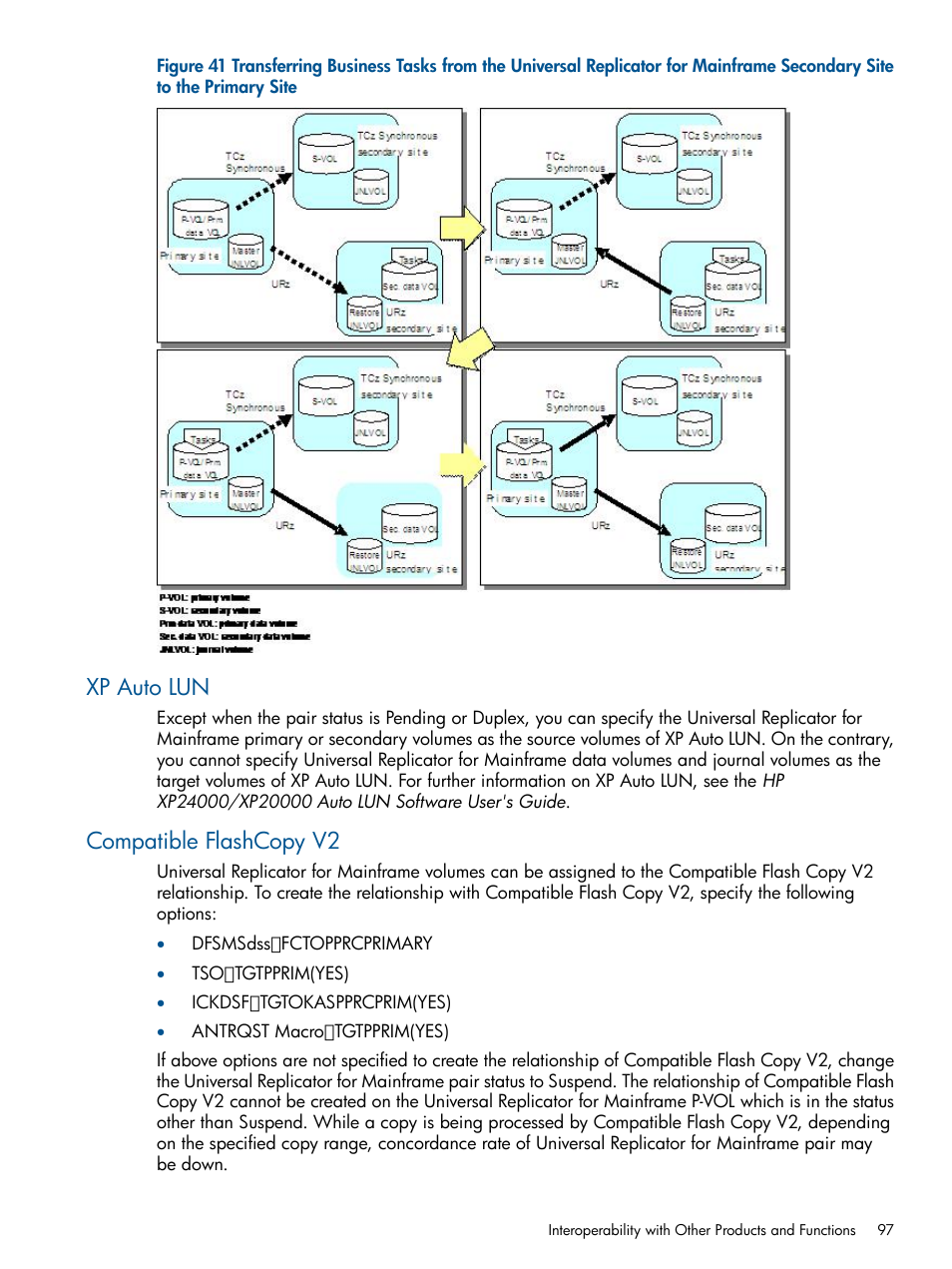 Xp auto lun, Compatible flashcopy v2 | HP StorageWorks XP Remote Web Console Software User Manual | Page 97 / 244