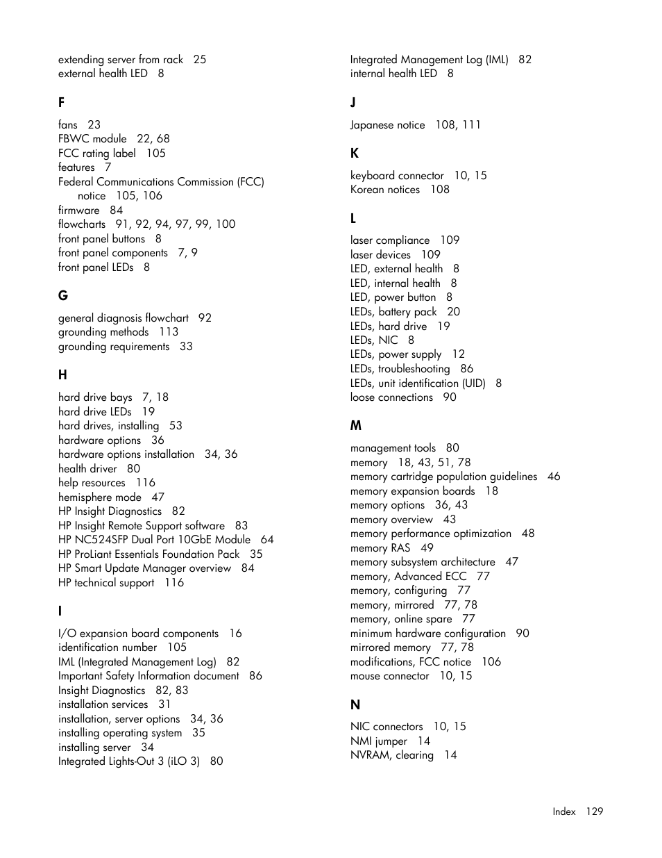 HP ProLiant DL580 G7 Server User Manual | Page 129 / 131