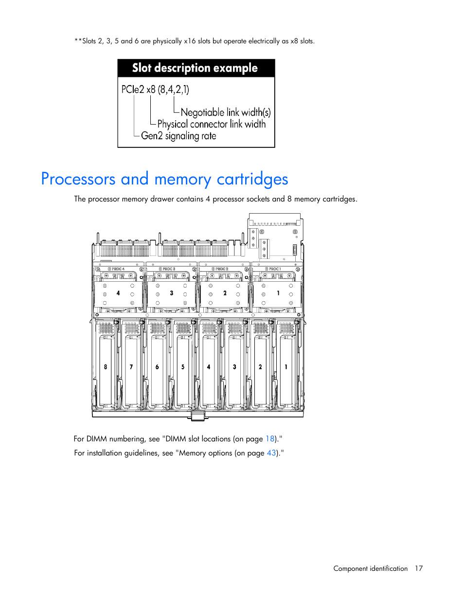 Processors and memory cartridges | HP ProLiant DL580 G7 Server User Manual | Page 17 / 131