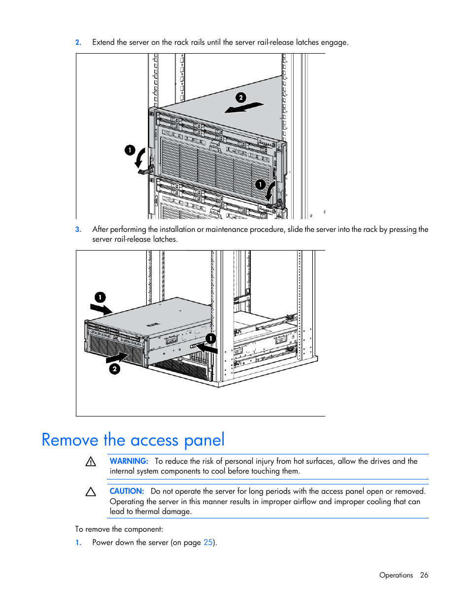 Remove the access panel | HP ProLiant DL580 G7 Server User Manual | Page 26 / 131