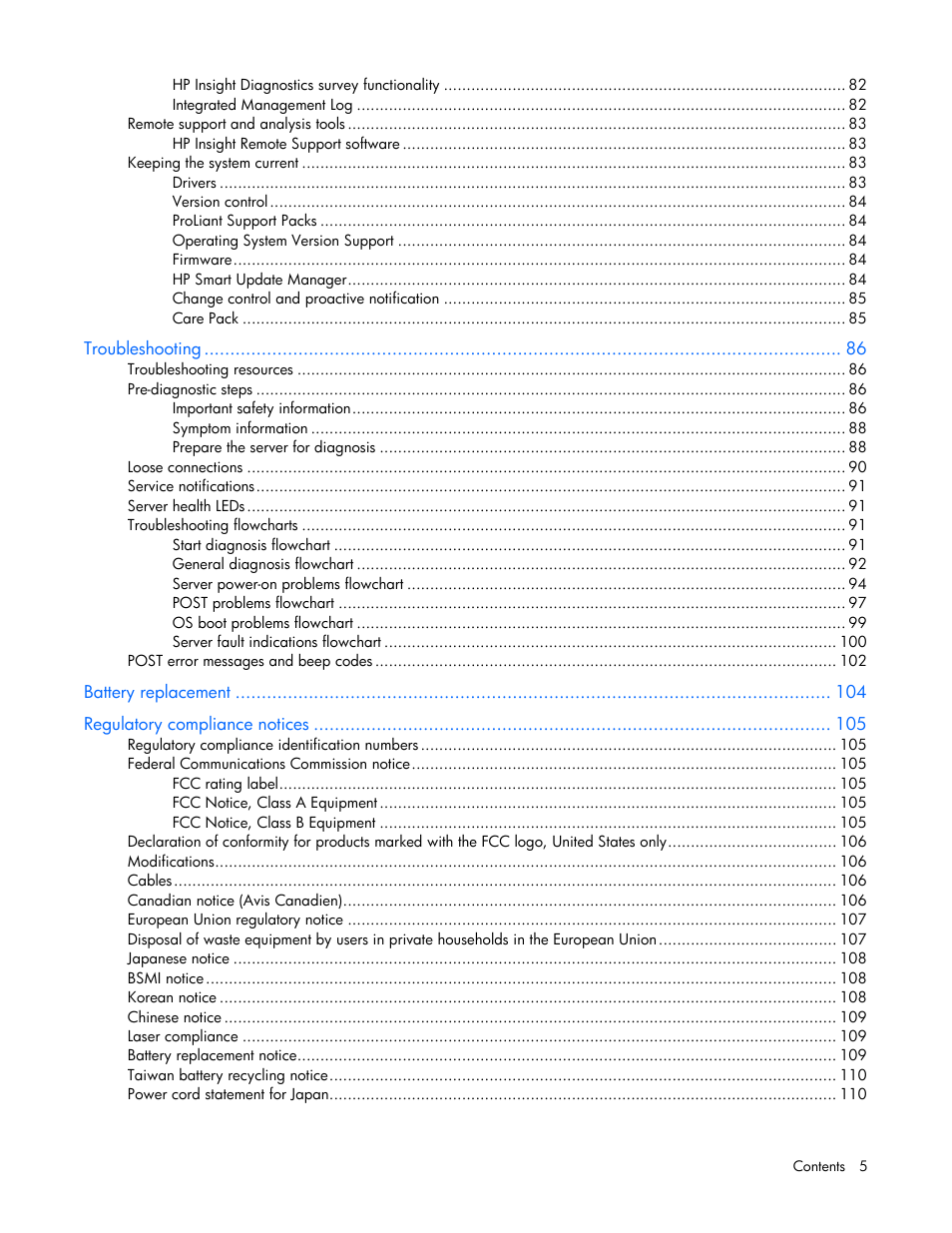 HP ProLiant DL580 G7 Server User Manual | Page 5 / 131