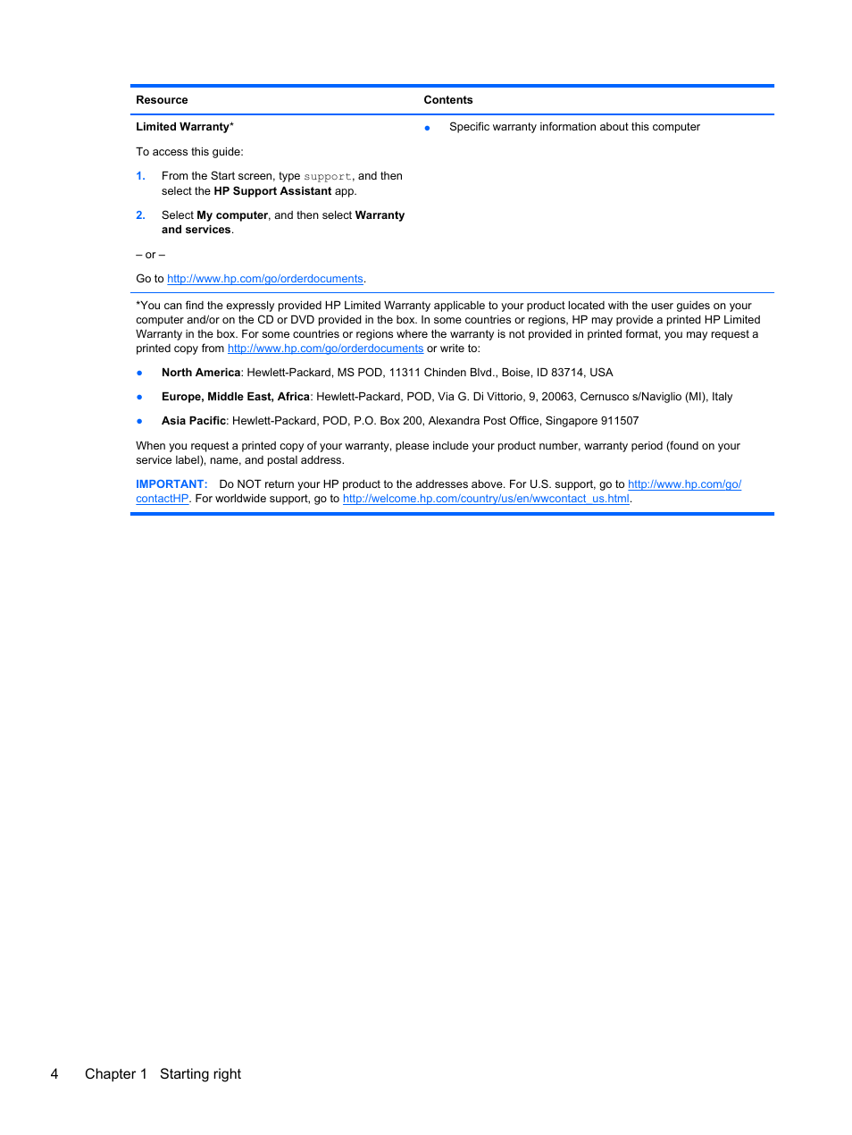 4chapter 1 starting right | HP Pavilion 11-h112nr x2 PC User Manual | Page 12 / 81