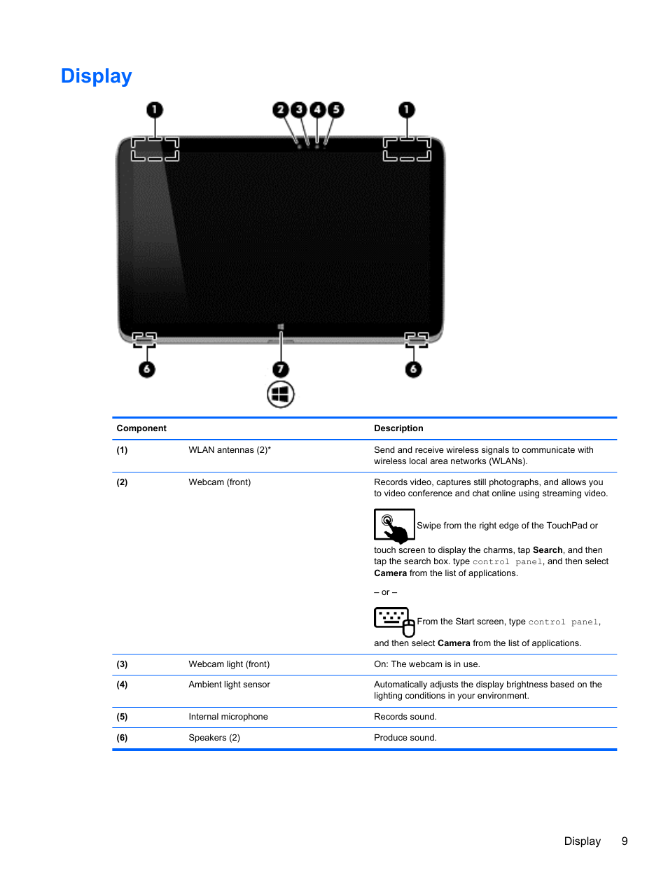 Display | HP Pavilion 11-h112nr x2 PC User Manual | Page 17 / 81