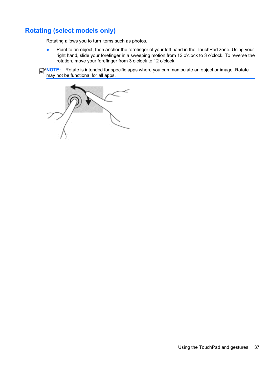 Rotating (select models only) | HP Pavilion 11-h112nr x2 PC User Manual | Page 45 / 81