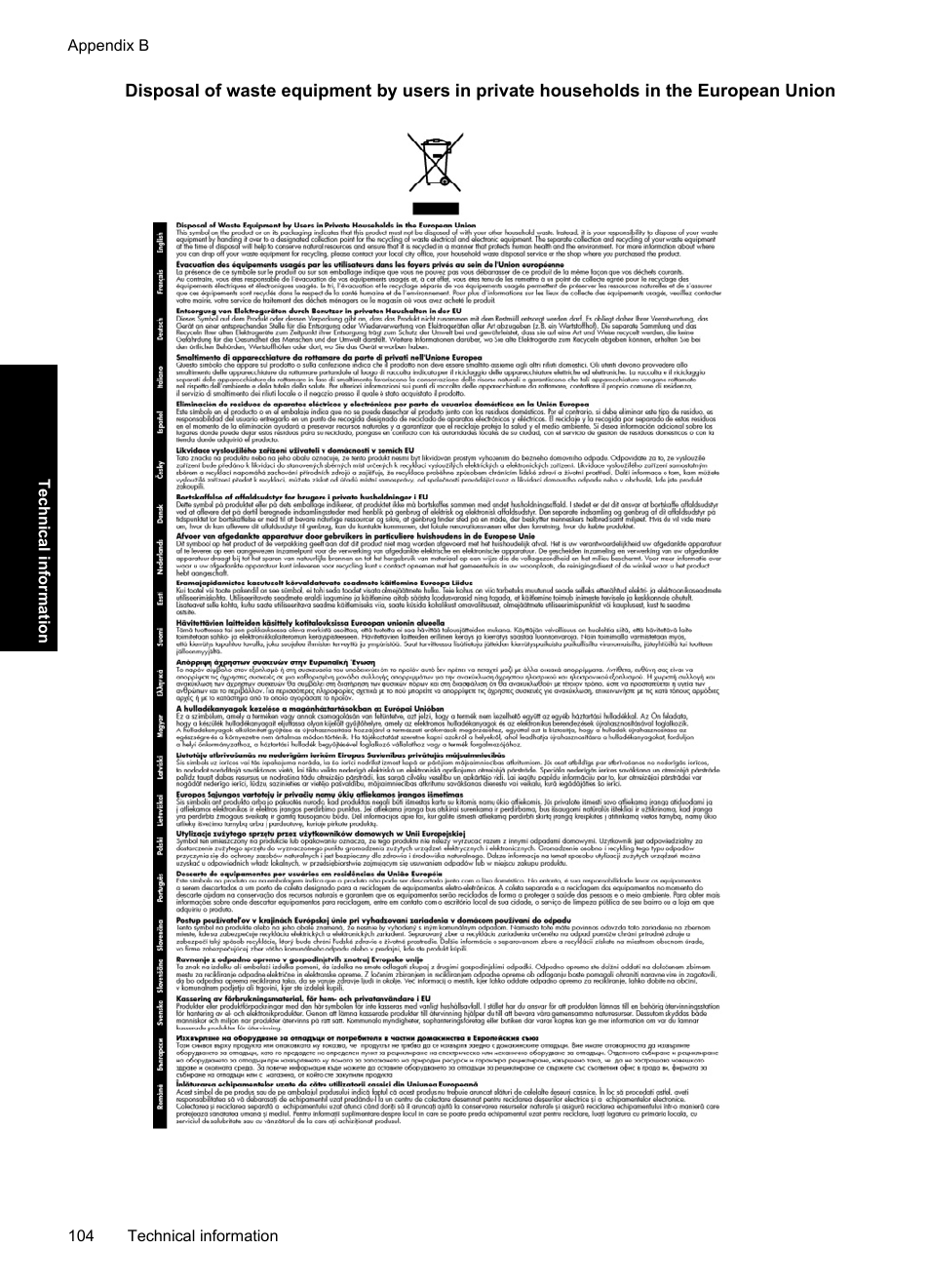 HP Deskjet D1550 Printer User Manual | Page 107 / 113