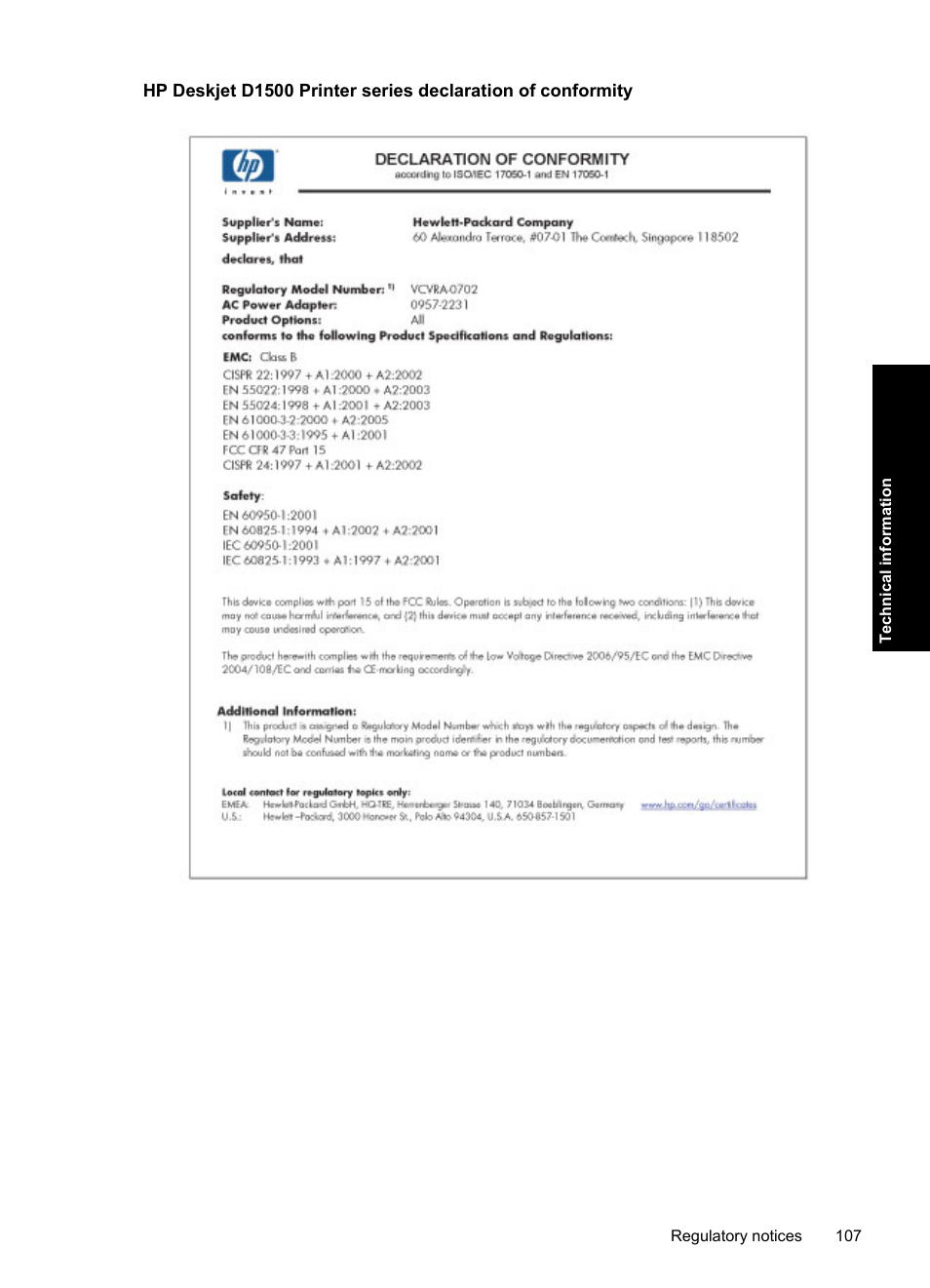 HP Deskjet D1550 Printer User Manual | Page 110 / 113