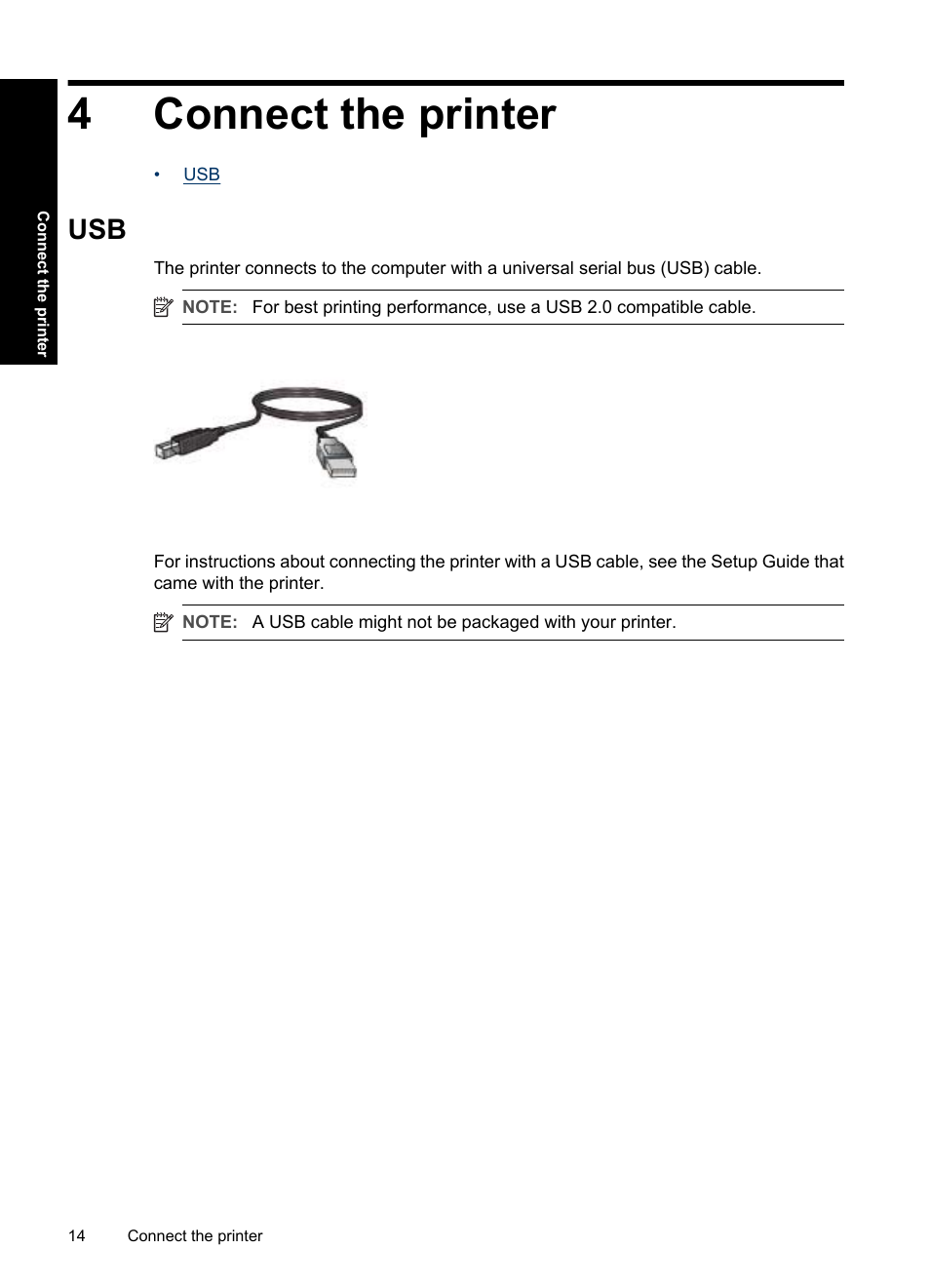 Connect the printer, 4 connect the printer, Port | 4connect the printer | HP Deskjet D1550 Printer User Manual | Page 17 / 113