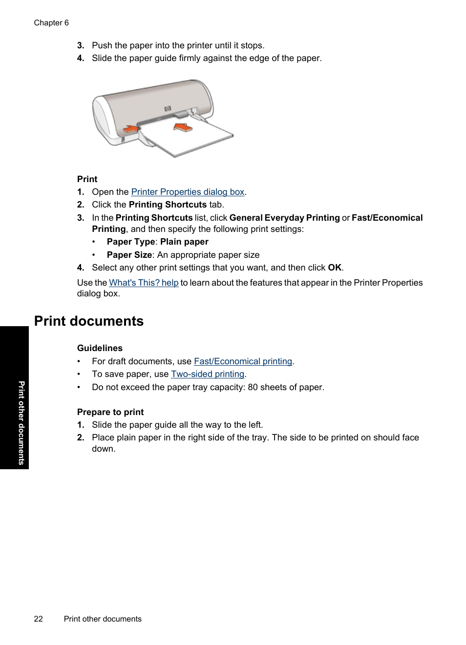 Print documents, Documents | HP Deskjet D1550 Printer User Manual | Page 25 / 113