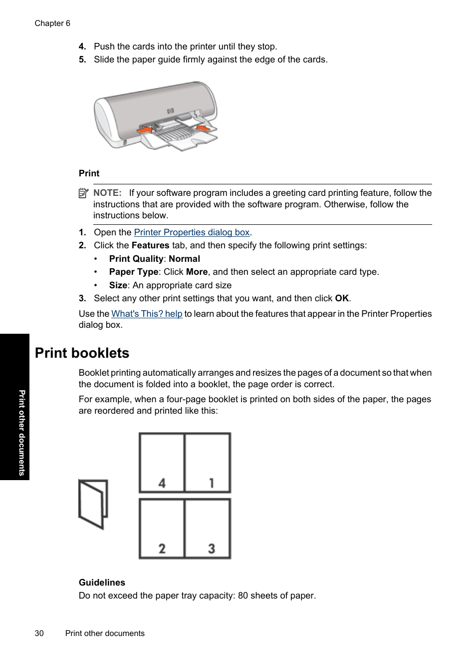 Print booklets, Booklets | HP Deskjet D1550 Printer User Manual | Page 33 / 113