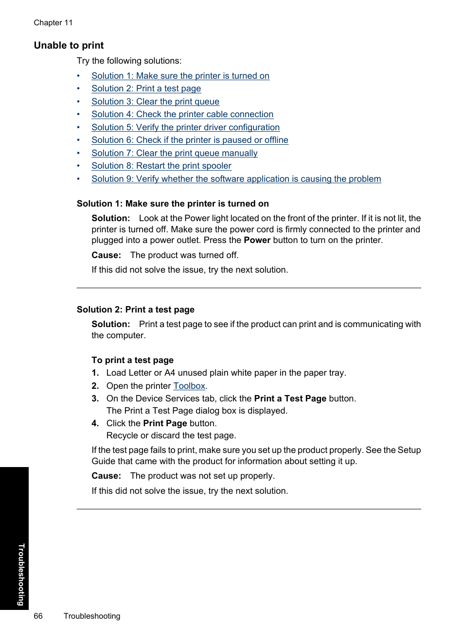 Unable to print | HP Deskjet D1550 Printer User Manual | Page 69 / 113