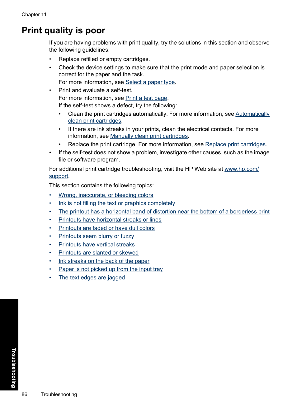 Print quality is poor | HP Deskjet D1550 Printer User Manual | Page 89 / 113