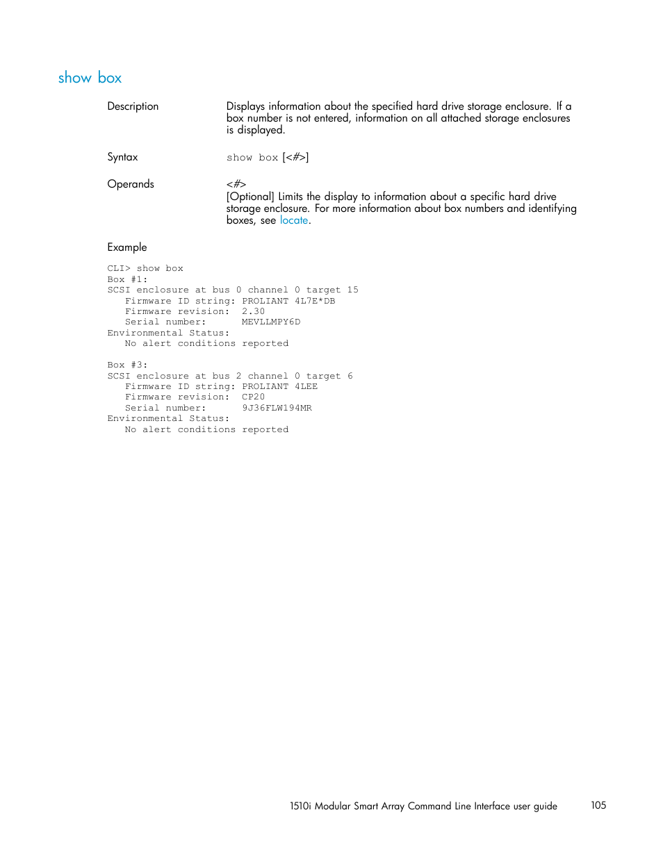 Show box | HP StorageWorks 1510i Modular Smart Array User Manual | Page 105 / 154
