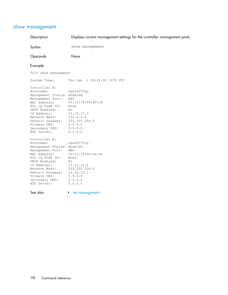 Show management | HP StorageWorks 1510i Modular Smart Array User Manual | Page 118 / 154