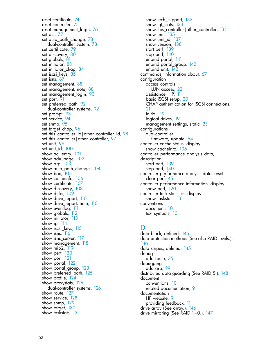 HP StorageWorks 1510i Modular Smart Array User Manual | Page 152 / 154