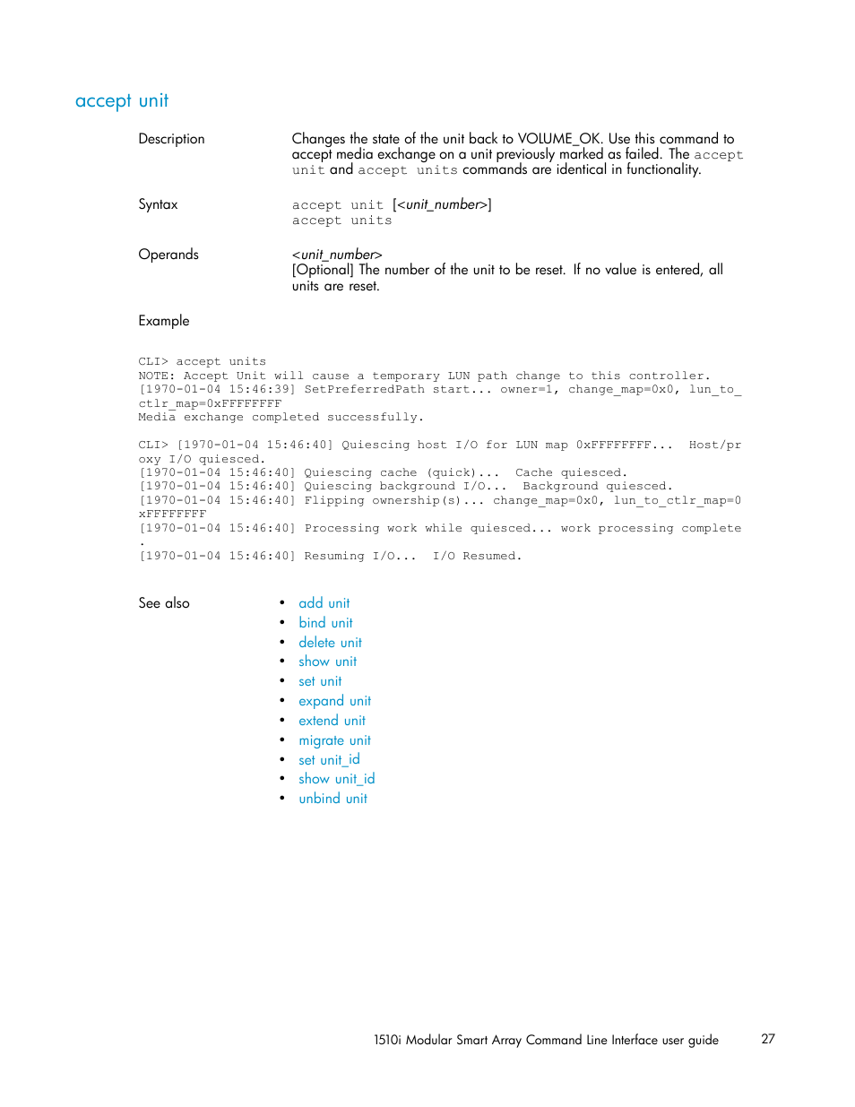 Accept unit | HP StorageWorks 1510i Modular Smart Array User Manual | Page 27 / 154